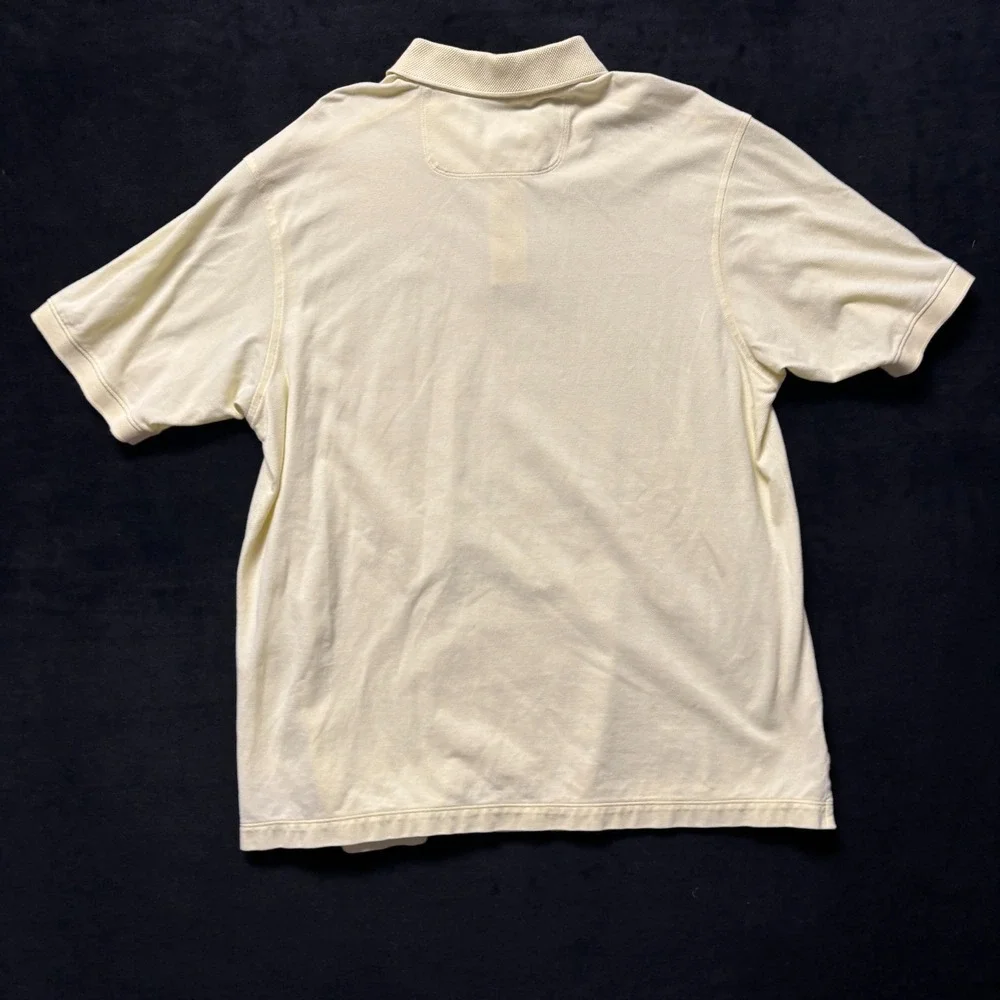 Tommy Bahama Mens‎ Polo Shirt Pale Yellow Short Sleeve Supima Cotton Size XL